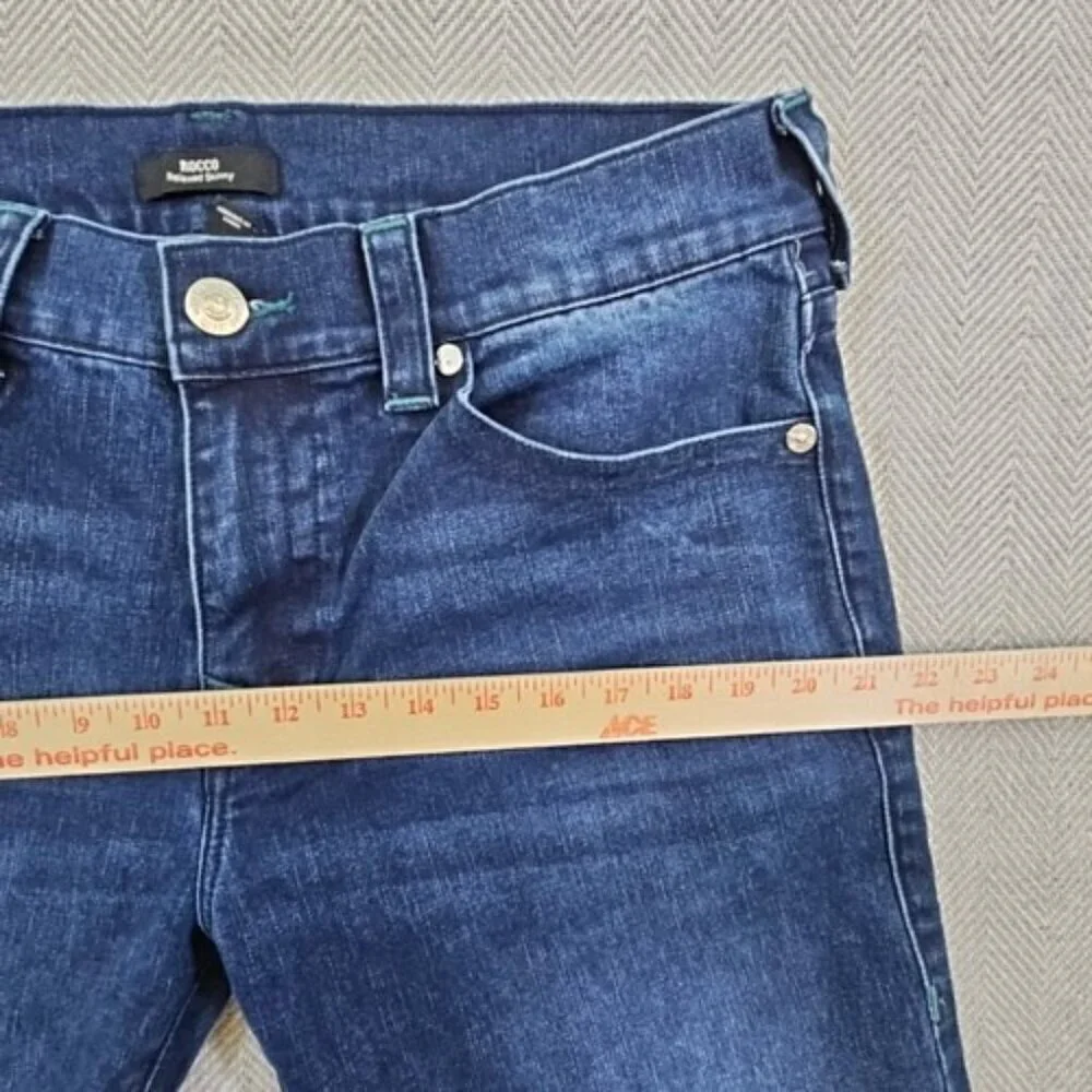 True Religion Jeans Men's 34 x 32 Blue Relaxed Denim Green Contrast Stitching